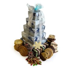 Winter Frosted Trees Holiday Sweets Tower