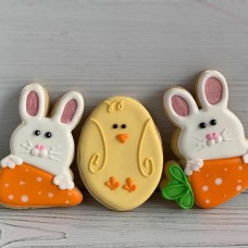 Easter Bunny And Chick Sugar Cookies