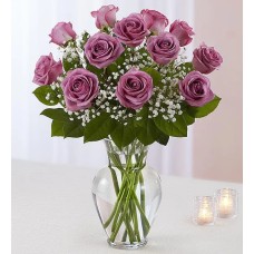 Rose Elegance Premium Long Stem Lavender Roses (12 Stems Lavender) Rose Elegance Premium Long Stem Lavender Roses (12 Stems Lavender)