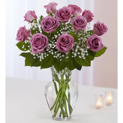 Rose Elegance Premium Long Stem Lavender Roses (18 Stems Lavender)