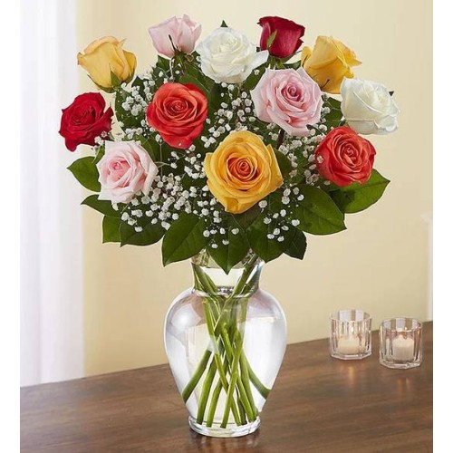 Rose Elegance™ Premium Long Stem Assorted Roses (18 Stems Assorted)
