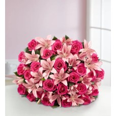 Deluxe Pink Rose & Lily Bouquet (Bouquet Only)