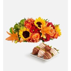 Fields of Europe® for Fall With Gourmet Autumn Dipped Strawberries (Fields of Europe® for Fall Bouquet Only with 12ct Autumn Dipped Strawberries)