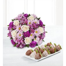 Deliciously Decadent„¢ Lavender Garden & Drizzled Strawberries (Lavender Garden Bouquet Only with 12ct Gourmet Drizzled Strawberries)