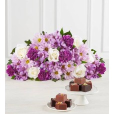 Deliciously Decadent„¢ Lavender Garden & Celebration Cheesecake Bites„¢ (Lavender Garden Bouquet Only & 9ct Celebration Cheesecake Bites„¢)