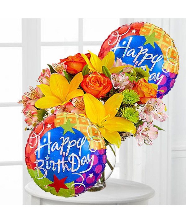 Birthday colors with flowers