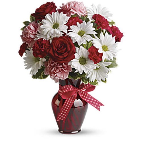 Hugs and Kisses Bouquet with Red Roses (Standard)