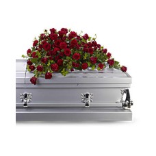 Red Rose Reverence Casket Spray