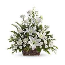 Peaceful White Lilies Basket Peaceful White Lilies Basket