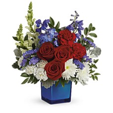 Red, White, & Blooms Bouquet (Deluxe)