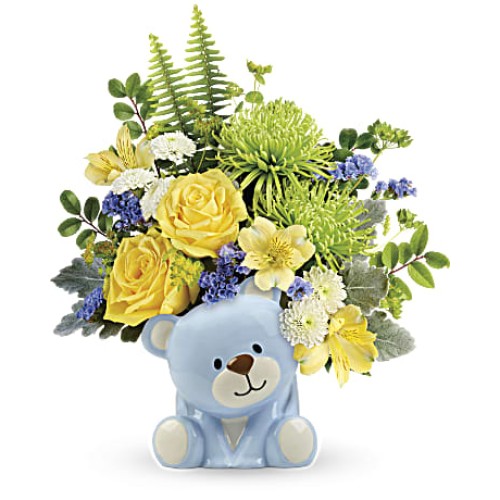 Joyful Blue Bear Bouquet (Standard)