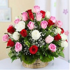 Classic Roses Basket (As Shown)