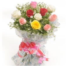 Bunch Of 15 Assorted Roses (As Shown)
