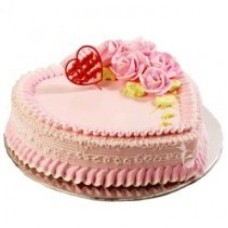 Heart-Shape Strawberry Cake 1 Kg (As Shown)