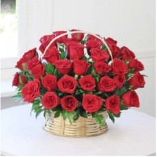 Basket Arrangement Of 35 Red Roses (As Shown)