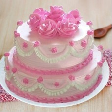 2 Tier Strawberry Cake 3 Kgs (As Shown)