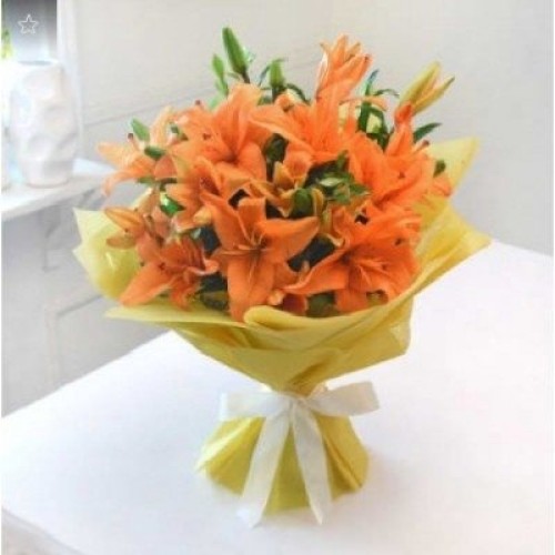 Bunch Of Beautiful Orange Lilies (As Shown)
