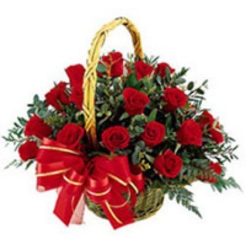 Basket Of 30 Red Roses (As Shown)