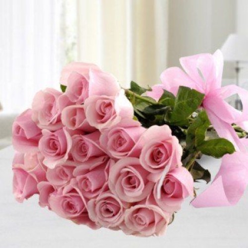 Beautiful Bunch Of 20 Pink Roses (As Shown)