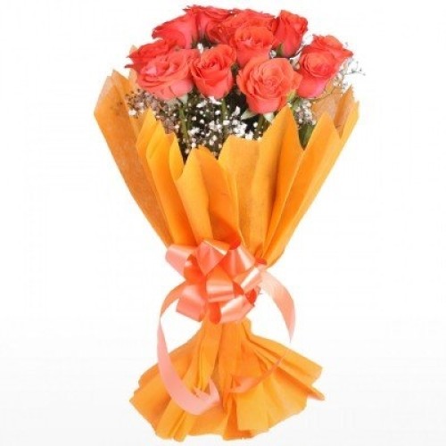Bouquet Of 12 Orange Roses (As Shown)