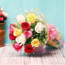 Bunch Of 12 Mixed Roses (As Shown)