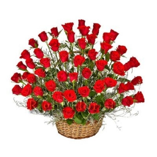 Basket Of 50 Red Roses (As Shown)