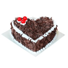 1 Kg Black Forest Heart Shape Cake (As Shown)