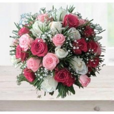 Mix Red Pink White Bouquet (As Shown)