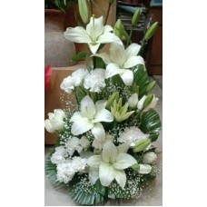 White Eternity Arrangement Of Mix Flowers (As Shown)