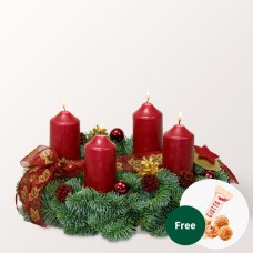 Wreath Red Glory (Ã˜ 30 cm) with 3 Ferrero Giotto