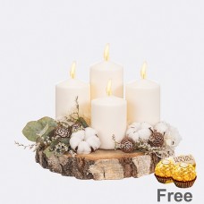 White Advent Dream (Ã˜ 25 cm) with 2 Ferrero Rocher