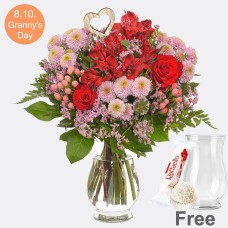 Autumn Bouquet for Grandma with vase & Ferrero Raffaello