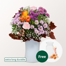Flower Bouquet HerbstgefÃ¼hle with vase & 3 Ferrero Giotto
