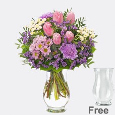 Flower bouquet spring time with vase