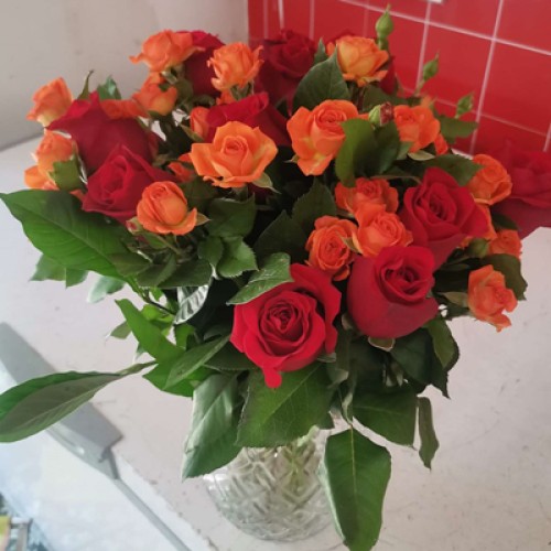 Red roses arrangement