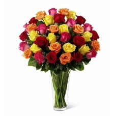 Bouquet Of Multicolored Roses (Deluxe)