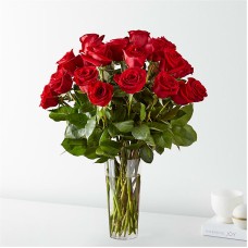 Long Stem Red Rose Bouquet (Deluxe - 18 Roses)