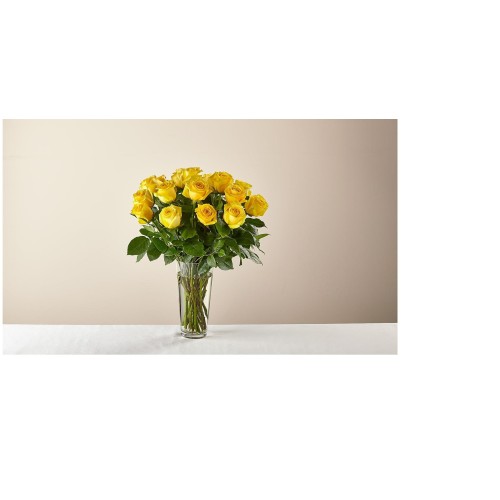 Long Stem Yellow Rose Bouquet (PREMIUM)