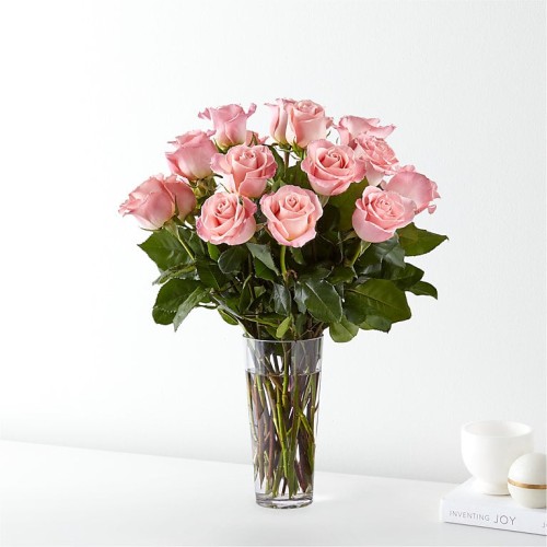 Long Stem Pink Rose Bouquet (Premium - 24 Roses)