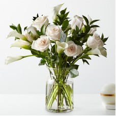 Vision in Ivory Rose and Calla Lily Bouquet