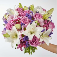 Lavender Fields Mixed Flower Bouquet (Deluxe with Vase)