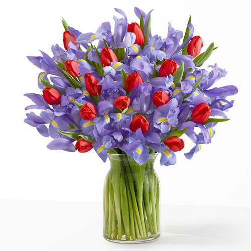 Hugs & Kisses Bouquet (Standard with Glass Vase and Chocolates)
