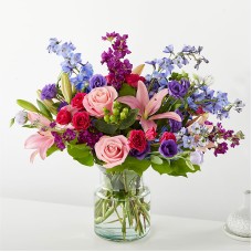 Breezy Meadows Bouquet (DELUXE with Blush Vase)