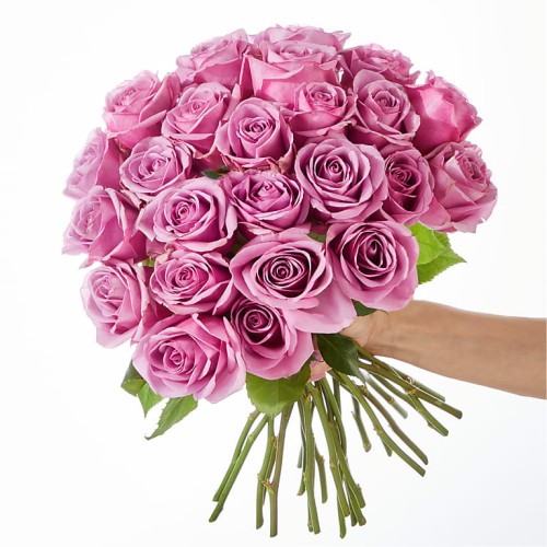 Hearts on Your Sleeve Bouquet (24 Lavender Roses With Vase)