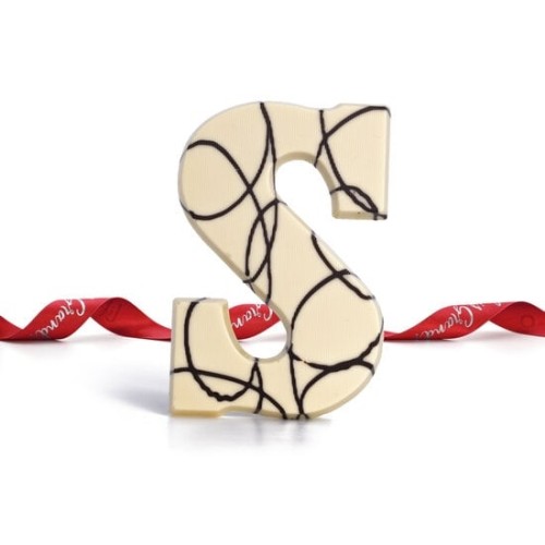 Luxury chocolate letter white with pure stripes