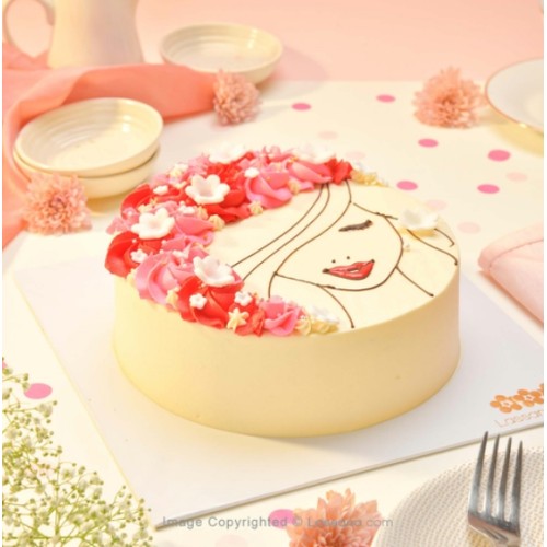 FLORAL QUEEN RIBBON CAKE - 1KG (2.2LBS)