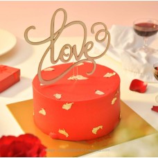 RED HOT LOVE CHOCOLATE CAKE WITH EDIBLE GOLD 1KG (2.2LBS)