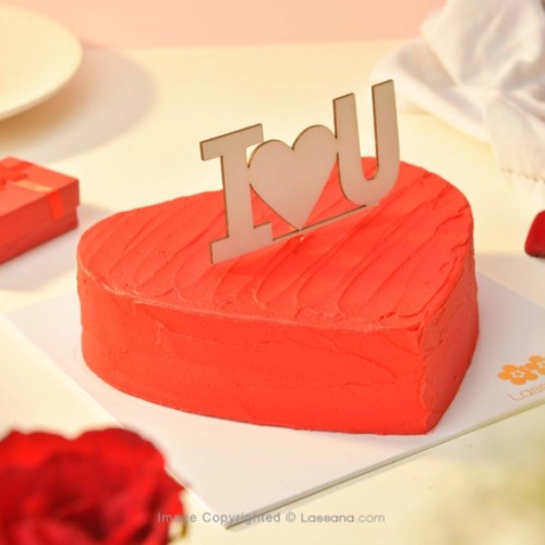 I LOVE YOU MINI HEART RIBBON CAKE 500 G (1.1 LBS)