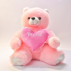 PINK TEDDY BEAR - LOVE HEART- 20''