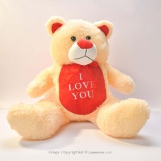 BEIGE TEDDY BEAR - I LOVE YOU